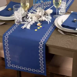 Kirklands Home Blue Star of David Hanukkah Table Runner Outlet