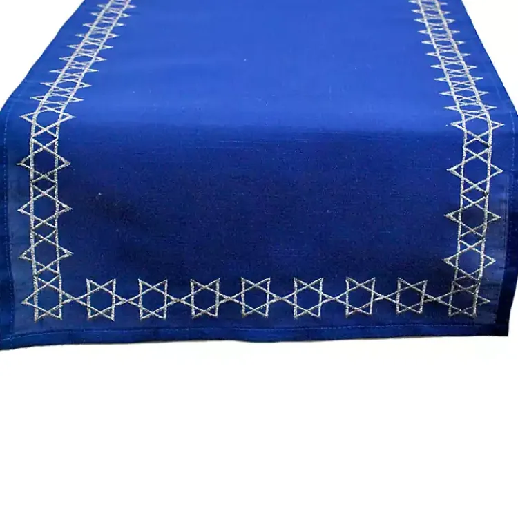 Kirklands Home Blue Star of David Hanukkah Table Runner Outlet
