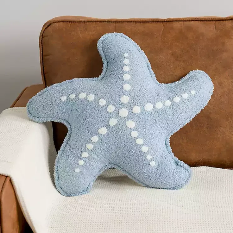 Pillows>Kirklands Home Blue Starfish Boucle Pillow