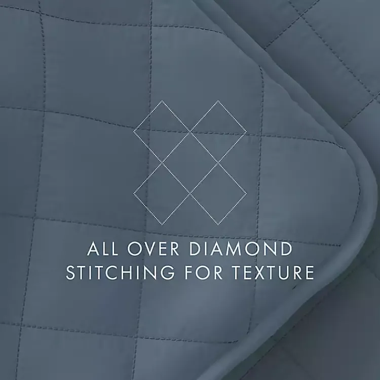 Kirklands Home Stitched Diamond 3-pc. Queen Quilt Set Blue Online