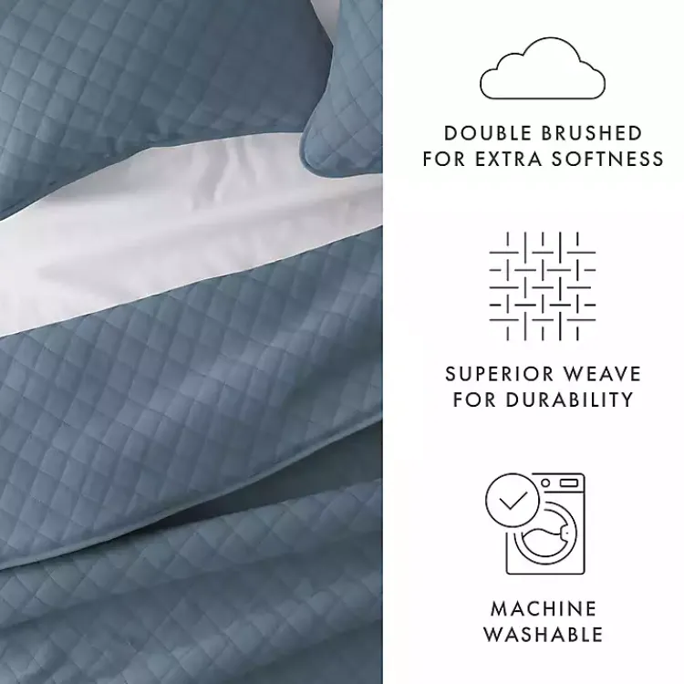 Kirklands Home Stitched Diamond 3-pc. King Quilt Set Blue Online