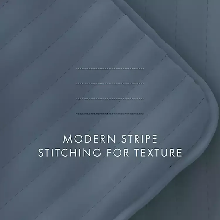 Kirklands Home Stitched Stripes 3-pc. King Quilt Set Blue Hot