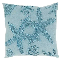 Pillows>Kirklands Home Stonewashed Oceanic Starfish Throw Pillow Blue