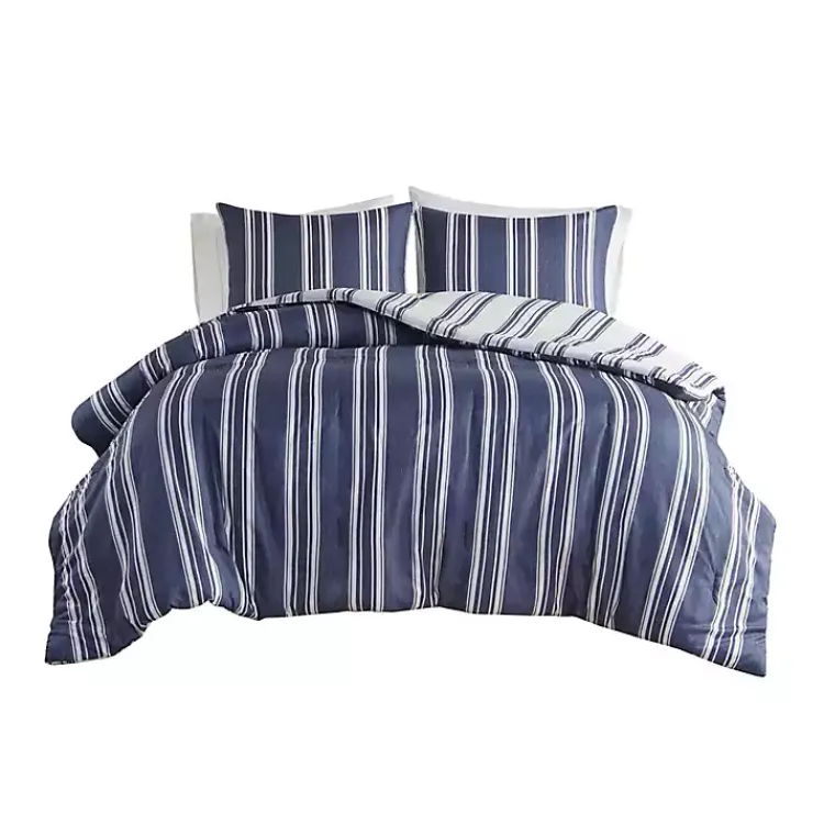 Kirklands Home Blue Stripe Jackson 3-pc. King Comforter Set Hot