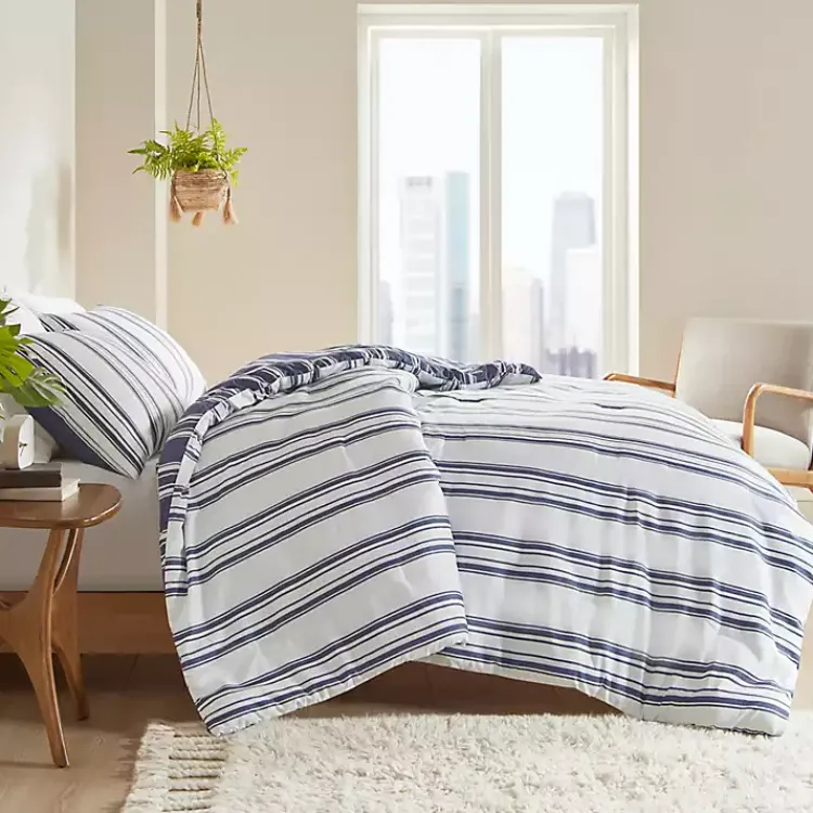 Kirklands Home Blue Stripe Jackson 3-pc. King Comforter Set Hot