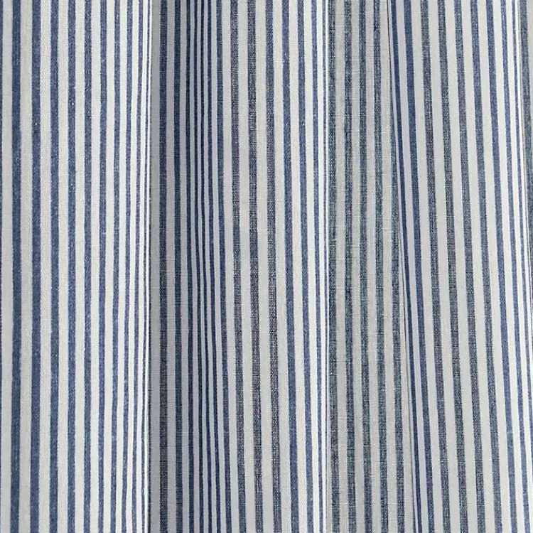 Kirklands Home Blue Stripe Ruffled Curtain Panel Set, 84 in. Best