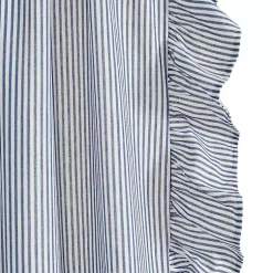 Kirklands Home Blue Stripe Ruffled Curtain Panel Set, 84 in. Best