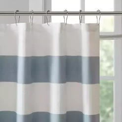 Kirklands Home Stripe Waffle Weave Shower Curtain Blue Clearance