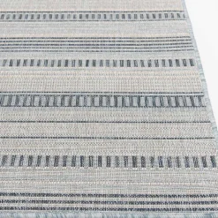 Kirklands Home Striped Lava Indoor/Outdoor Area Rug, 5x7 Blue New