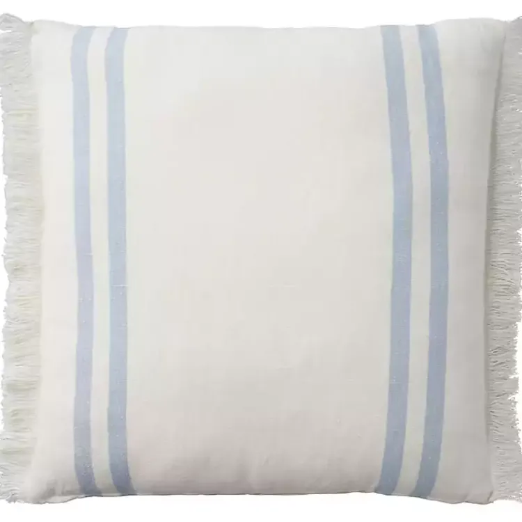 Pillows>Kirklands Home Blue Striped Linen Throw Pillow