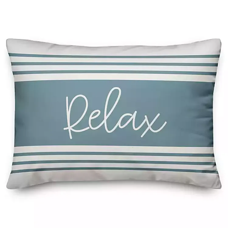 Kirklands Home Striped Relax Outdoor Pillow Blue Online