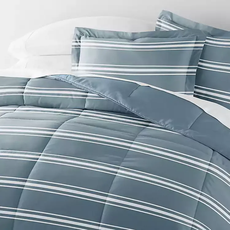 Kirklands Home Striped Reversible 3-pc. Queen Comforter Set Blue Sale