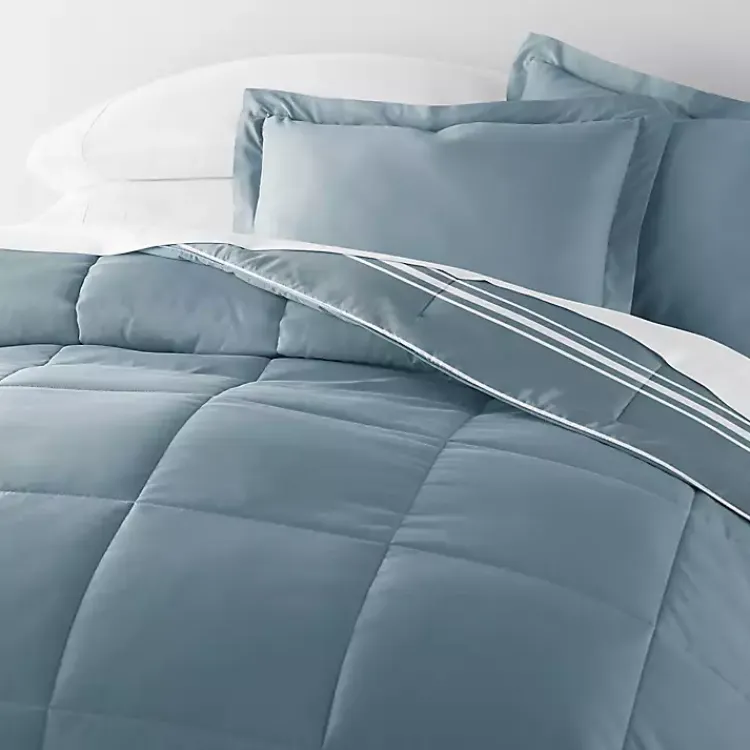 Kirklands Home Striped Reversible 3-pc. Queen Comforter Set Blue Sale