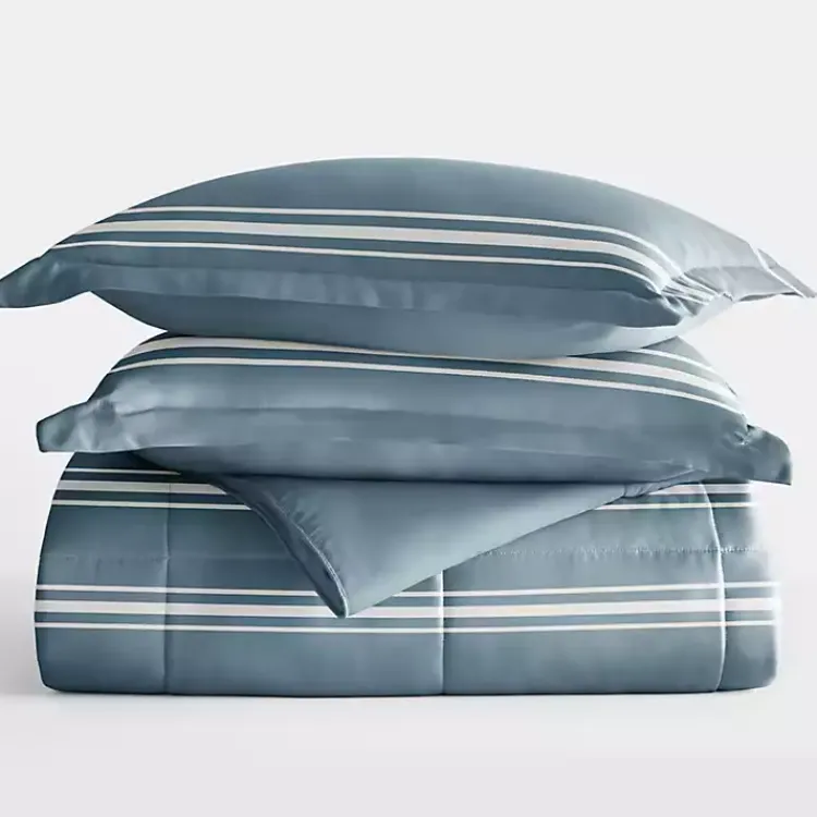 Kirklands Home Striped Reversible 3-pc. King Comforter Set Blue Discount