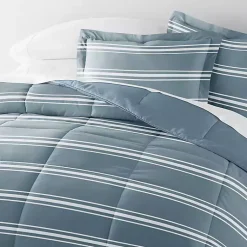 Kirklands Home Striped Reversible 3-pc. King Comforter Set Blue Discount
