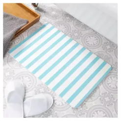 Kirklands Home Blue Striped Stone Bath Mat Discount