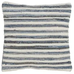 Pillows>Kirklands Home Blue Striped Textured Denim Pillow