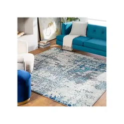 Kirklands Home Blue Sutton Contemporary Area Rug, 6x9 Sale