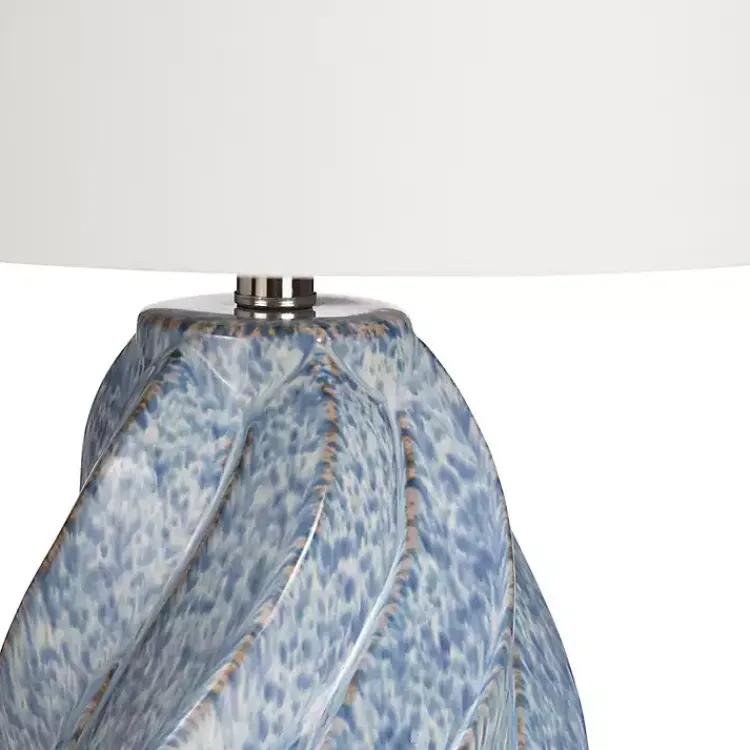Kirklands Home Blue Swirl Ceramic Table Lamp White Discount