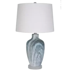 Kirklands Home Blue Swirl Geode Table Lamp, Set of 2 White Sale