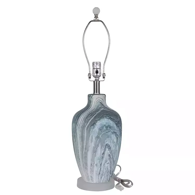 Kirklands Home Blue Swirl Geode Table Lamp, Set of 2 White Sale