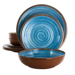 Kirklands Home Blue Swirl Melamine 12-pc. Dinnerware Set Best