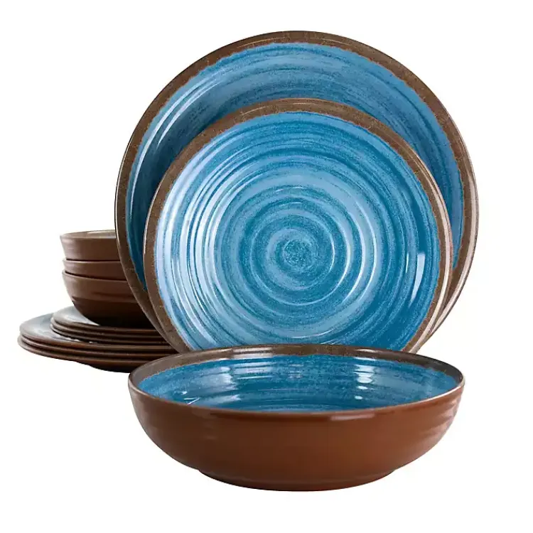 Kirklands Home Blue Swirl Melamine 12-pc. Dinnerware Set Best