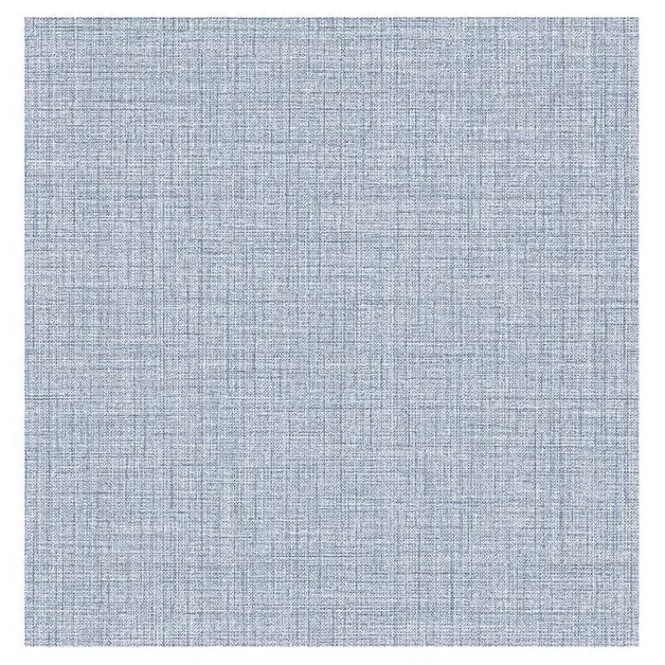 Kirklands Home Textured Faux Fabric Peel & Stick Wallpaper Blue Clearance