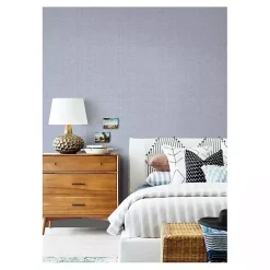 Kirklands Home Textured Faux Fabric Peel & Stick Wallpaper Blue Clearance