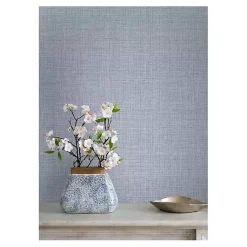 Kirklands Home Textured Faux Fabric Peel & Stick Wallpaper Blue Clearance