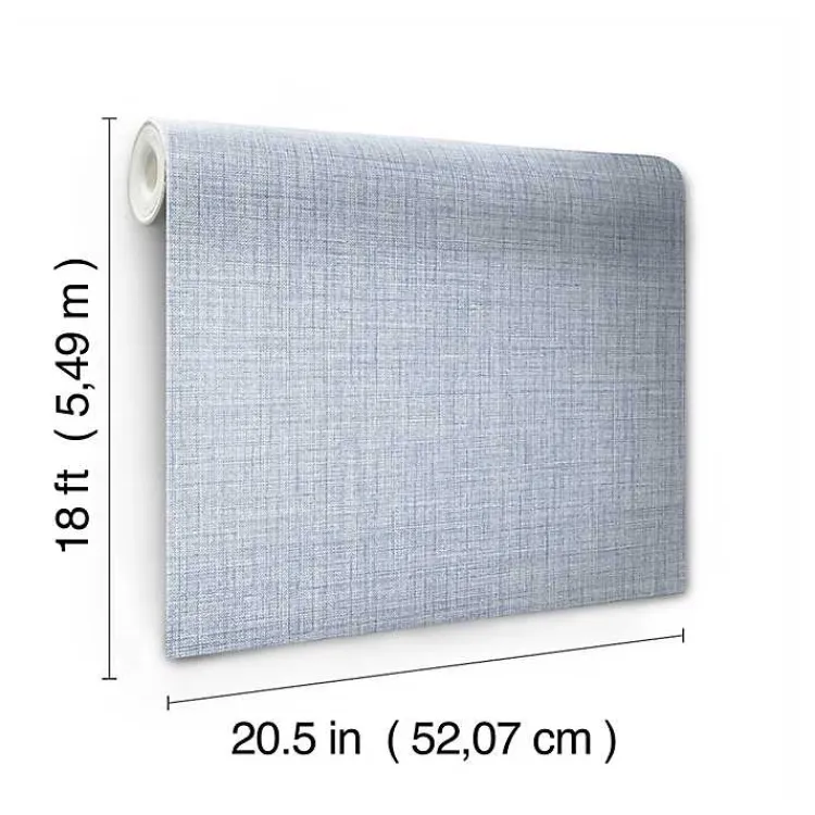 Kirklands Home Textured Faux Fabric Peel & Stick Wallpaper Blue Clearance