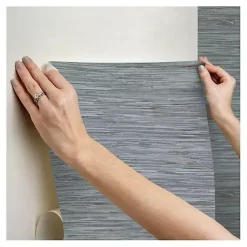 Kirklands Home Textured Grassweave Peel & Stick Wallpaper Blue Discount