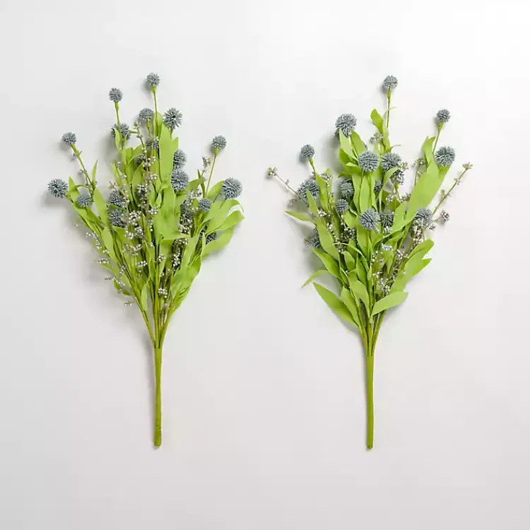 Stems & Bouquets>Kirklands Home Thistle and Berry Bouquets, Set of 2 Blue