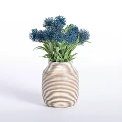 Arrangements & Greenery>Kirklands Home Blue Thistle Arrangement in Vase