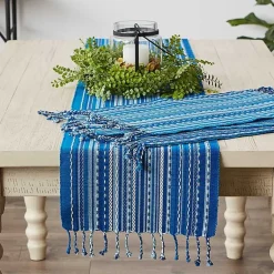 Kirklands Home Blue Tonal Stripe Table Runner Online