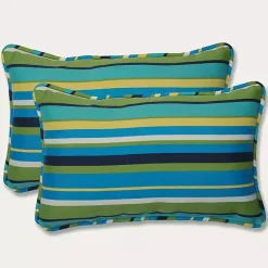 Kirklands Home Blue Topanga Striped Outdoor Pillows, Set of 2 Sale