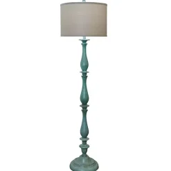 Kirklands Home Blue Traditional Avignon Floor Lamp Tan