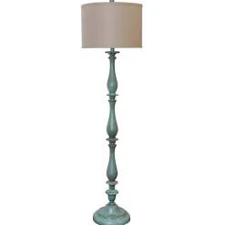 Kirklands Home Blue Traditional Avignon Floor Lamp Tan