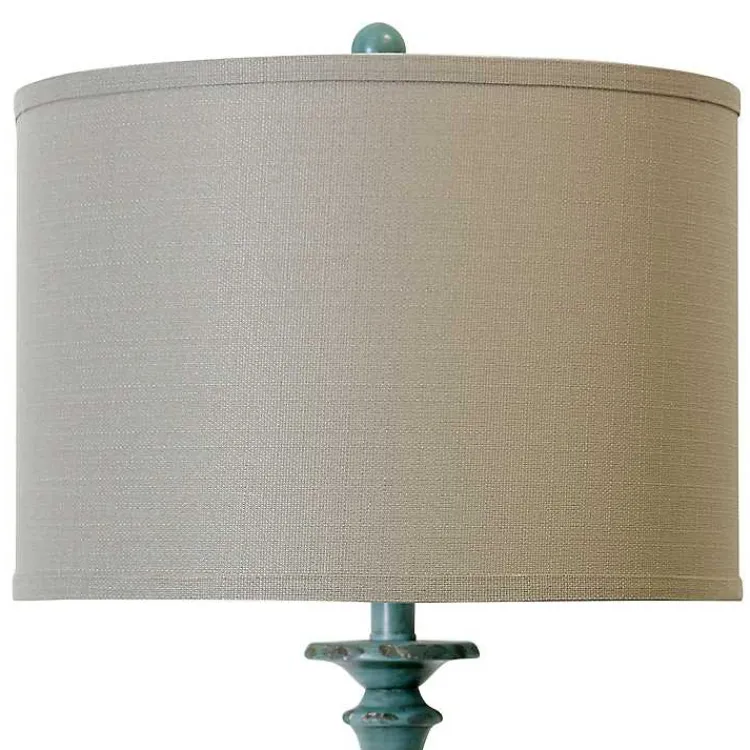 Kirklands Home Blue Traditional Avignon Floor Lamp Tan