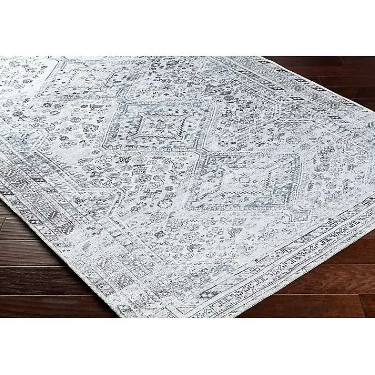 Kirklands Home Traditional Washable Area Rug, 7x10 Blue