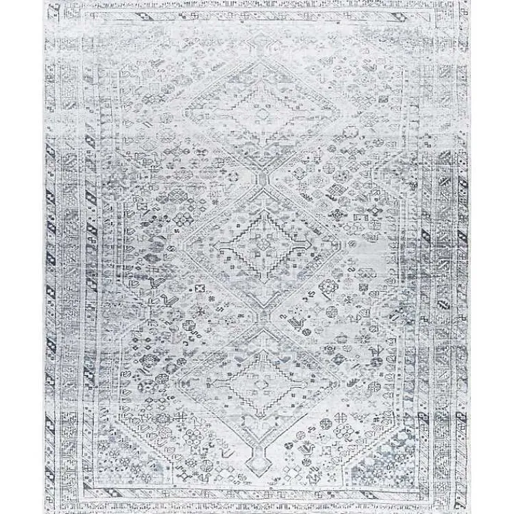 Kirklands Home Traditional Washable Area Rug, 8x12 Blue Clearance