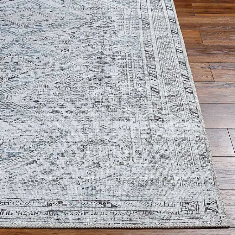 Kirklands Home Traditional Washable Area Rug, 8x12 Blue Clearance