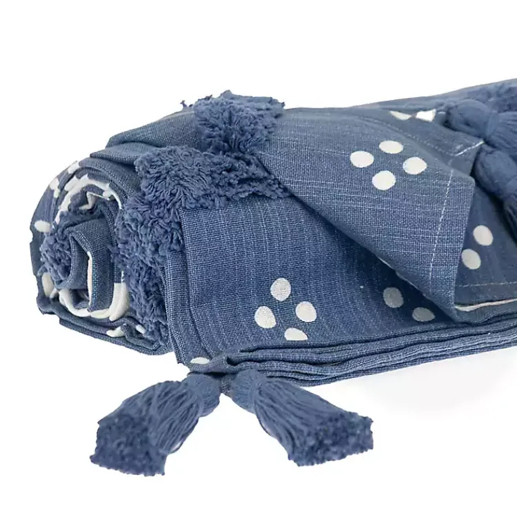 Blankets & Throws>Kirklands Home Tribal Tufted Stripe Throw Blue