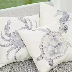 Kirklands Home Blue Turtle Outdoor Pillow Outlet