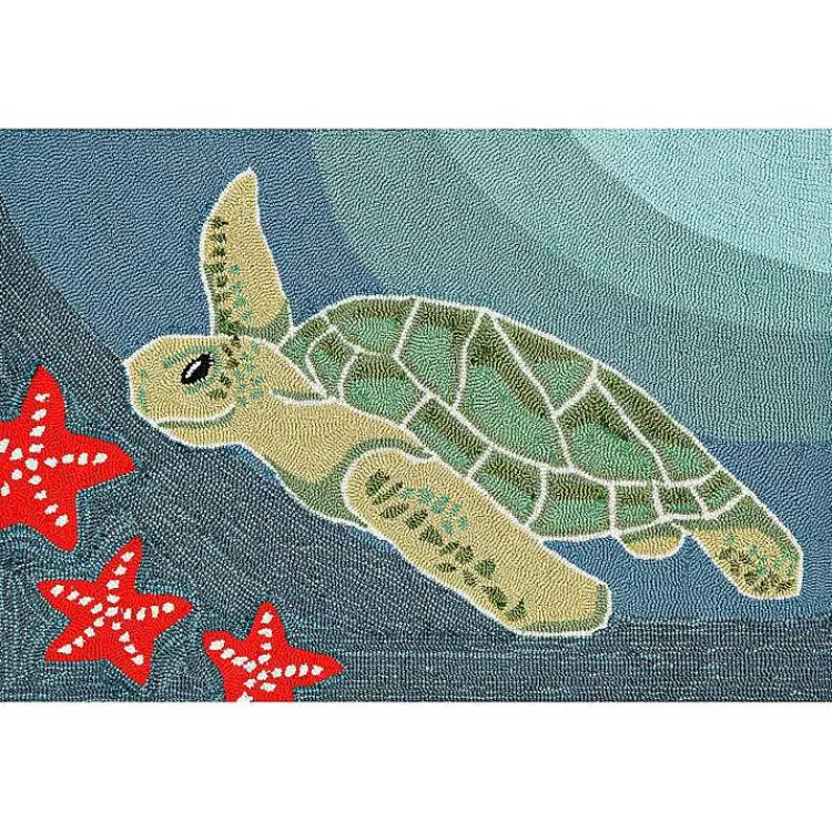 Kirklands Home Blue Turtle Scatter Rug Discount