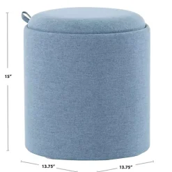Kirklands Home Upholstered Ottomans with Tray Tops, Set of 2 Blue Hot