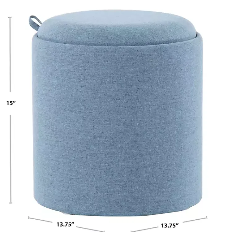 Kirklands Home Upholstered Ottomans with Tray Tops, Set of 2 Blue Hot