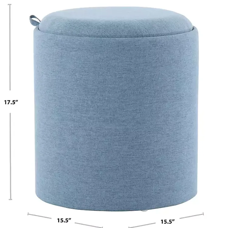 Kirklands Home Upholstered Ottomans with Tray Tops, Set of 2 Blue Hot