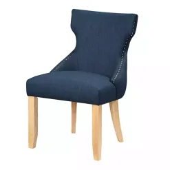 Kirklands Home Upholstered Wingback Dining Chairs, Set of 2 Blue New