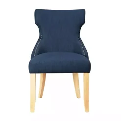 Kirklands Home Upholstered Wingback Dining Chairs, Set of 2 Blue New